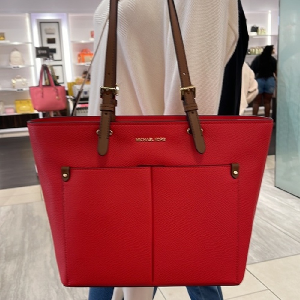 MICHAEL KORS JET SET TRAVEL MEDIUM DOUBLE POCKET TOTE NON-LEATHER VEGAN 
NWT
